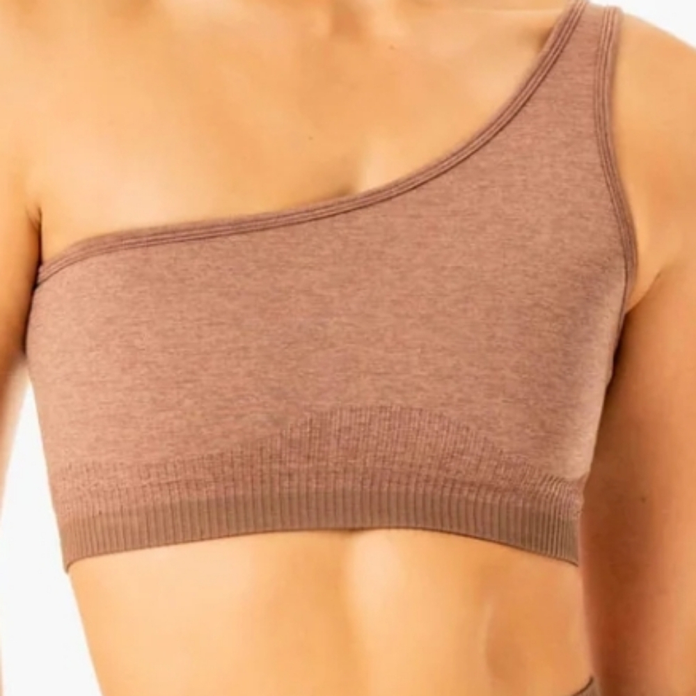 Ryderwear Brown Sports Bra One Shoulder Sports Bra